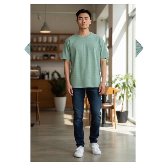 Goodfellow & Co Mens Sage Green Short Sleeve Crewneck T-Shirt Size XL - Picture 1 of 9